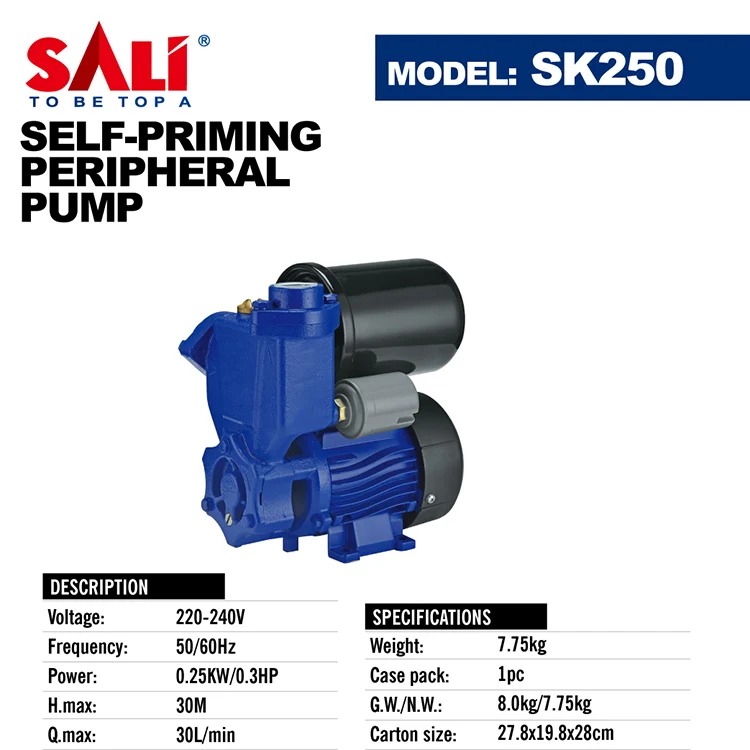 SALI High Performance SK250  0.25kw High Quality Self Priming Water Pump