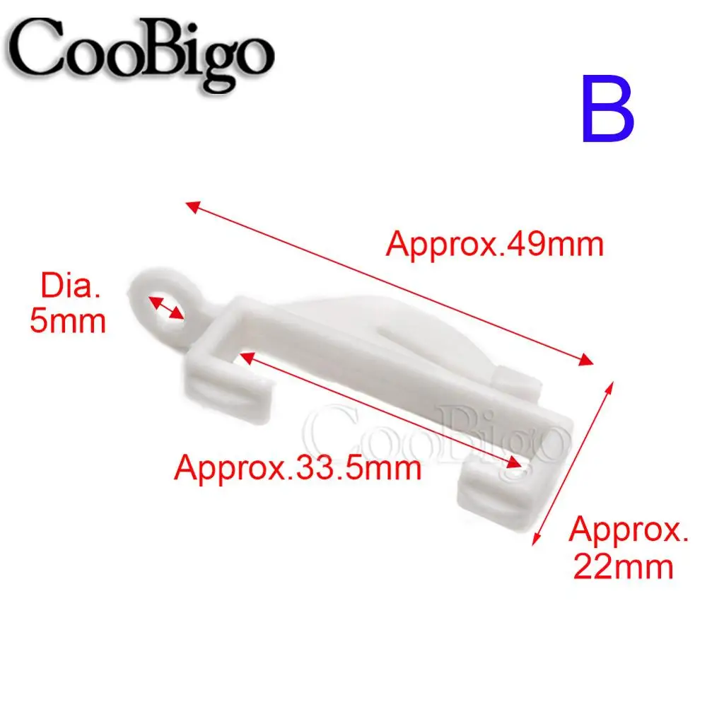 Plastic White Curtain Hook Clips Window Rods Curtain Hanging Ring Loop Glide Door Bathroom Shower Home Accessories