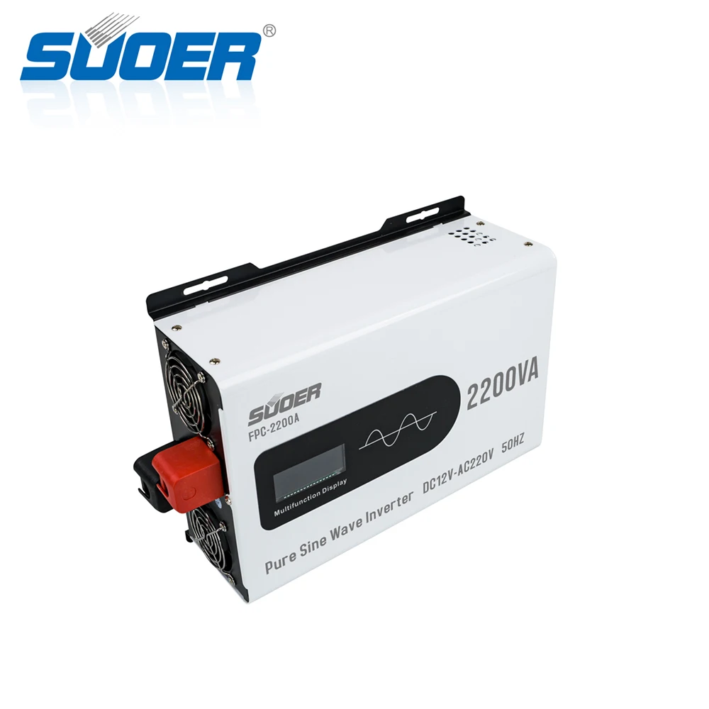 Suoer Multiple protection 12V 220v 2000W power Inverter Pure Sine Wave Inverter