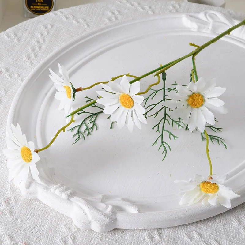 Daisies Artificial Flowers Faux Plants Table Centerpieces Arrangement Artificial Silk Flower For Farmhouse Home Decoration