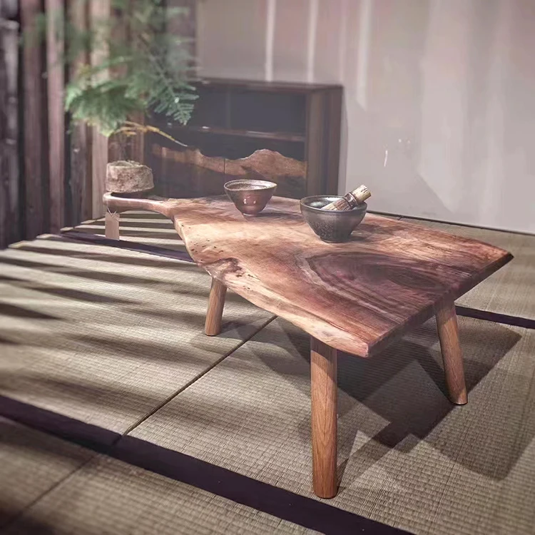 Solid Natural Walnut Wooden Tea Table Decorative Coffee Table Wood Tea Coffee Table For Relaxing