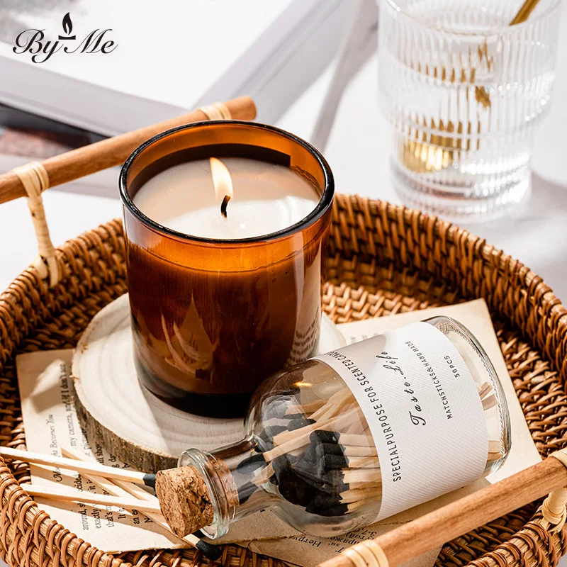 Aromatherapy candle matches 50 glass bottled matches