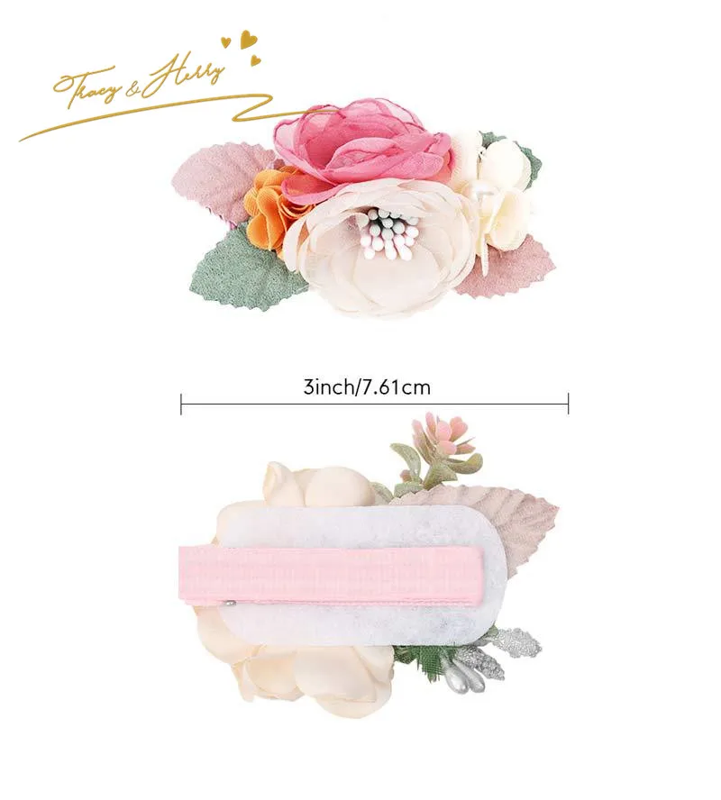 Tracy & Herry  Hair Decoration baby girls Floral Hair clip New Birthday Party Flowerhair clips for kids