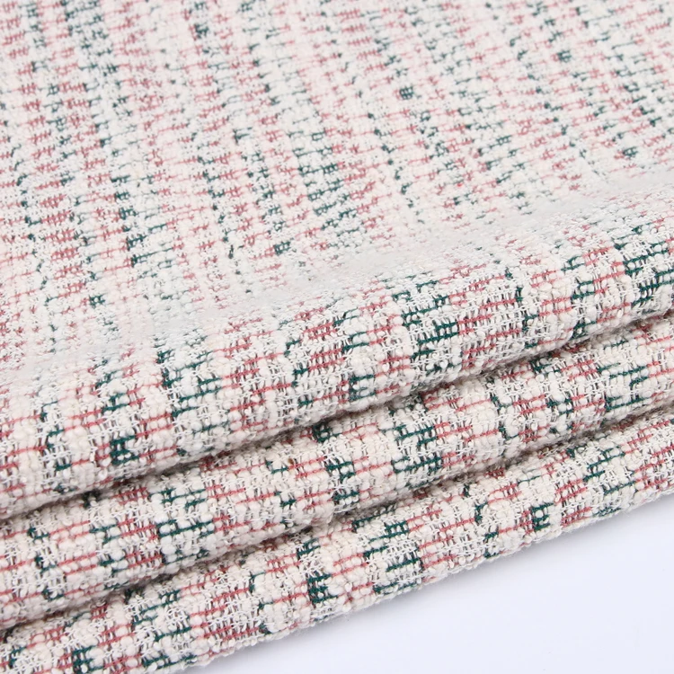 Elegant colorful yarn dye check knit jacquard hacci fabric for spring women coat garments luxury brand 2020 tissues