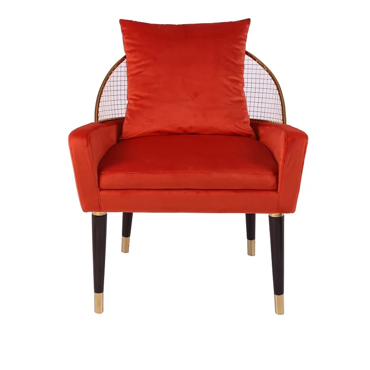 Modern luxury cosmetic chair with solid wood inner frame and stainless steel titanium gold cosmetic chair