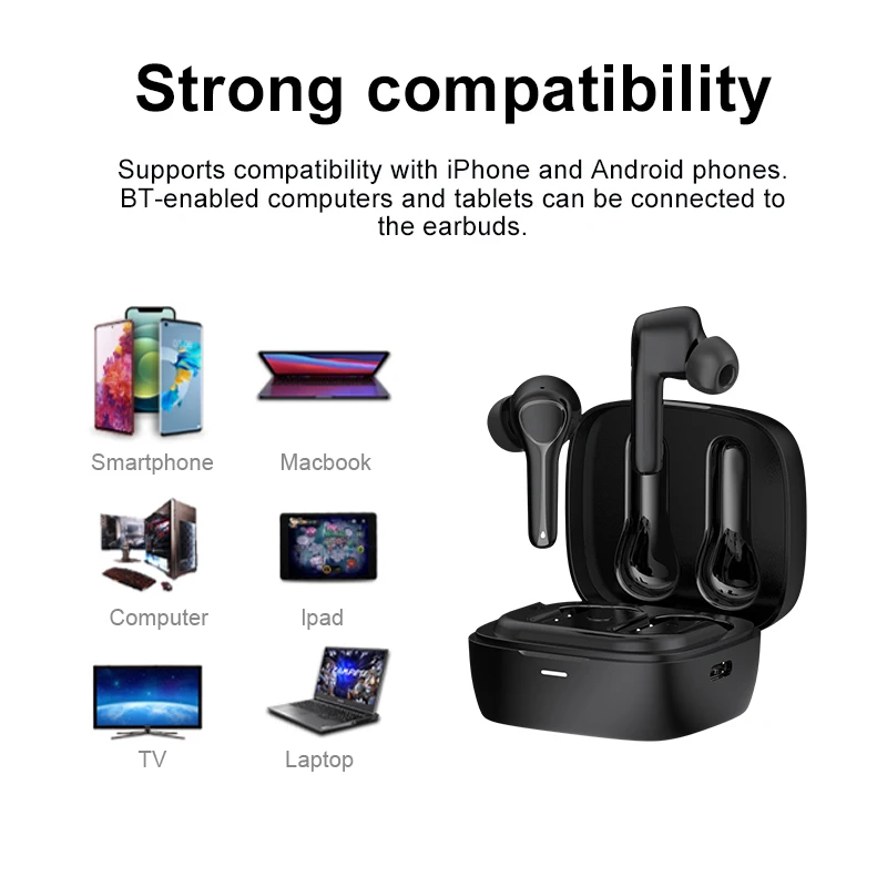 True Wireless Earbuds Amazon Top Seller Sleek Design ANC ENC  Tws In Ear Waterproof True Wireless Earbuds