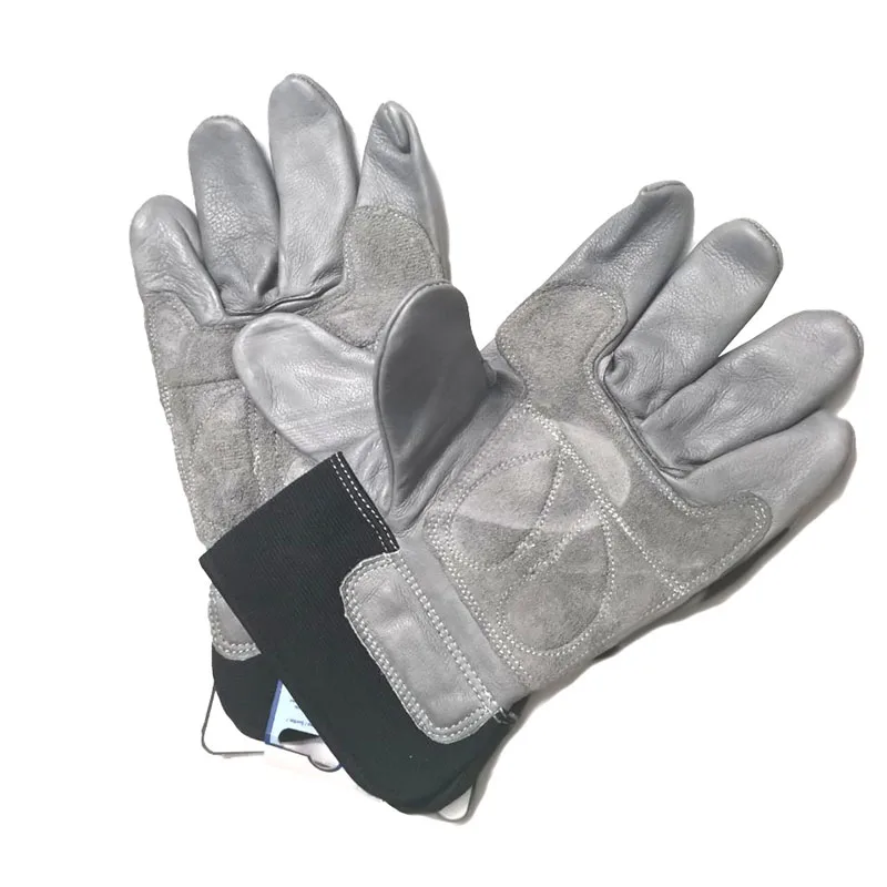 Custom logo design cowhide leather mesh fabric anti-vibration mechanical work Welding safety gloves