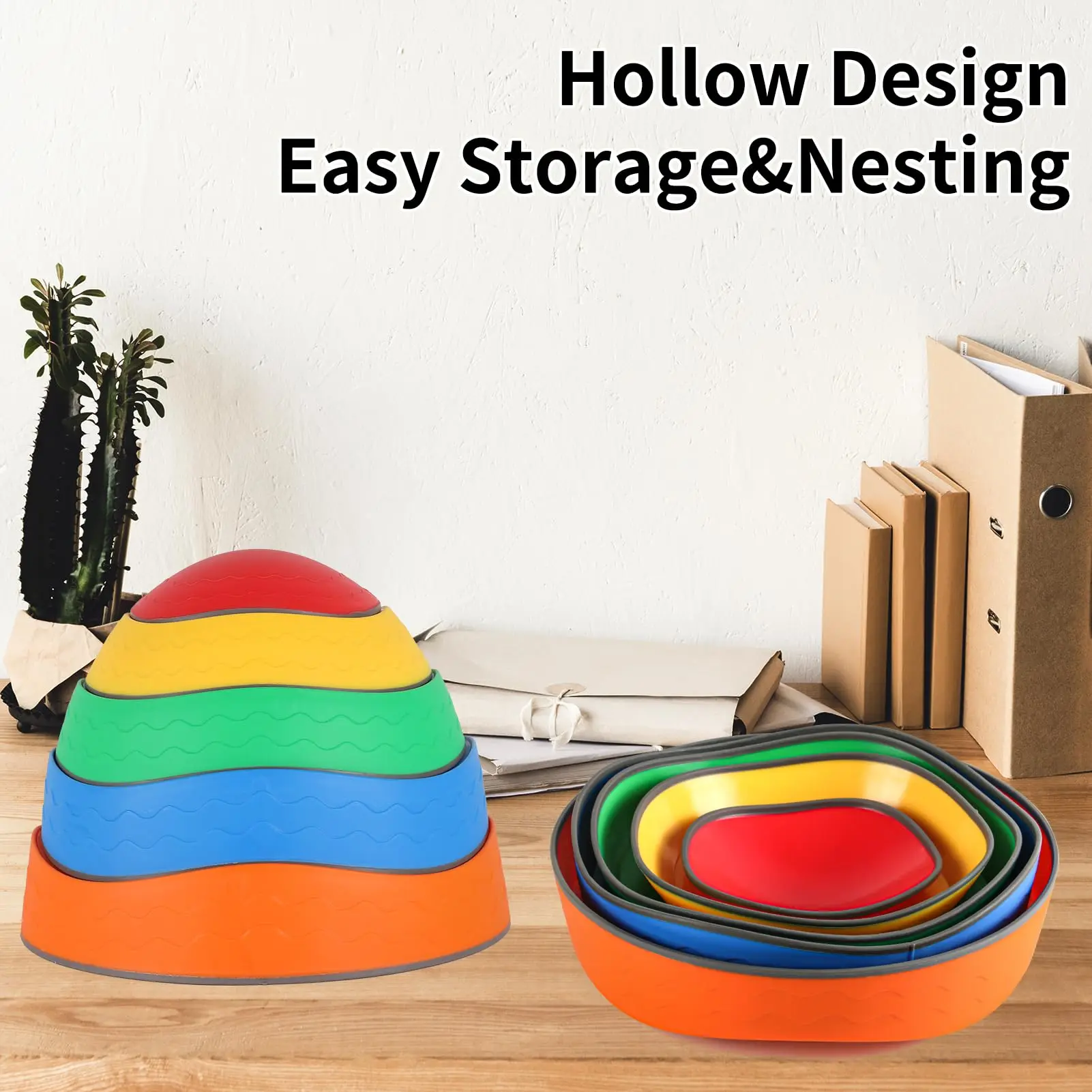 Jumping Stepping Stones for Kids,5pcs Non-Slip Plastic Balance River Stones,Toddler Balance Block Stones Bounce Sensory Toys