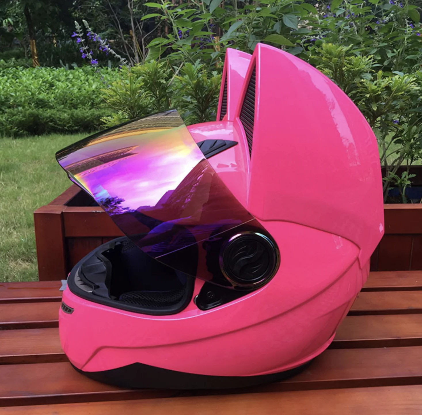 2020 NEW pink Cat head Motorcycle  helmet for sale
