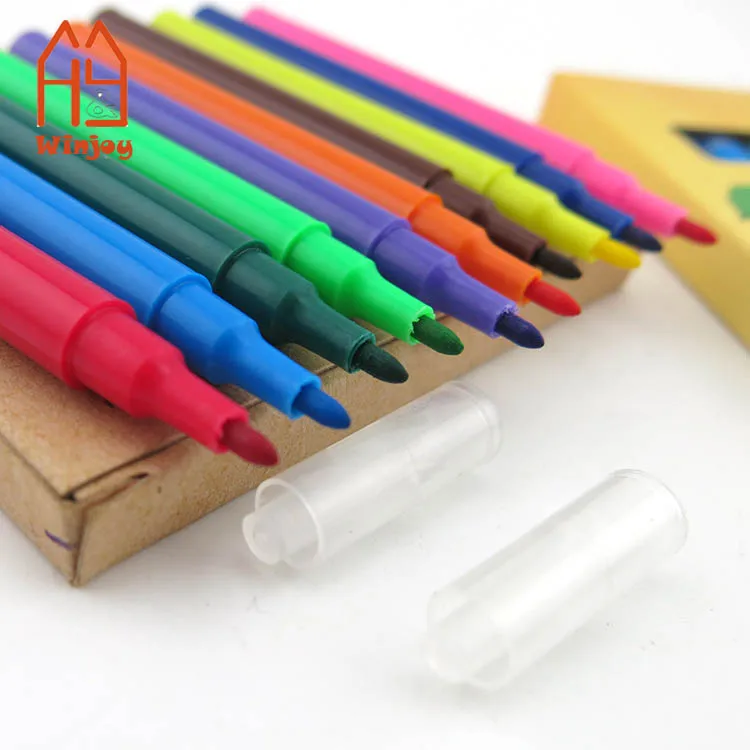 12pcs/pvc Bag Mini Kids Washable Color Pen Promotional Drawing Water Color Pen ,Custom Design Marker