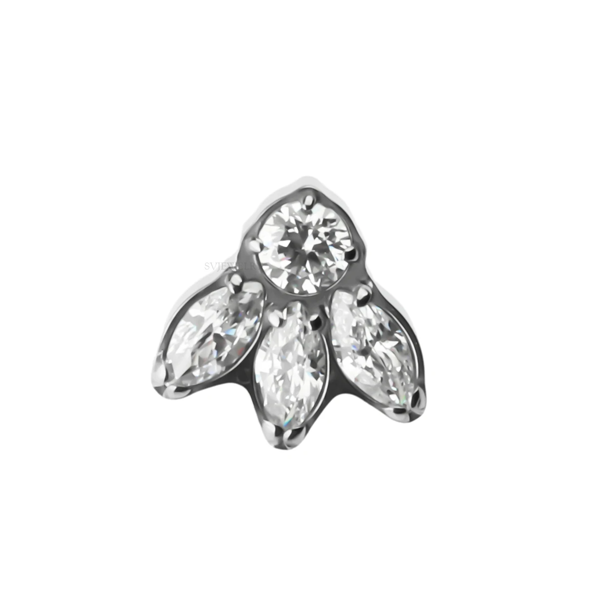 Высокое качество циркон F136 титановый с внутренней резьбой labret пирсинг ювелирные изделия