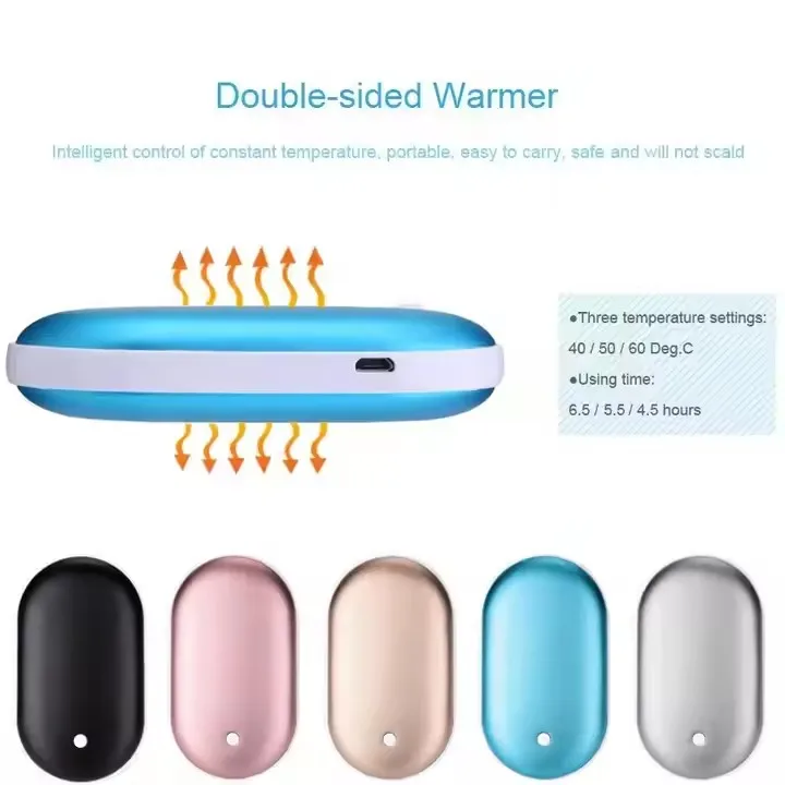Factory Direct 2-in-1 Winter Mobile Power Supply Reusable Electric Pocket Mini USB Hand Portable USB Charging Hand Foot Warmer