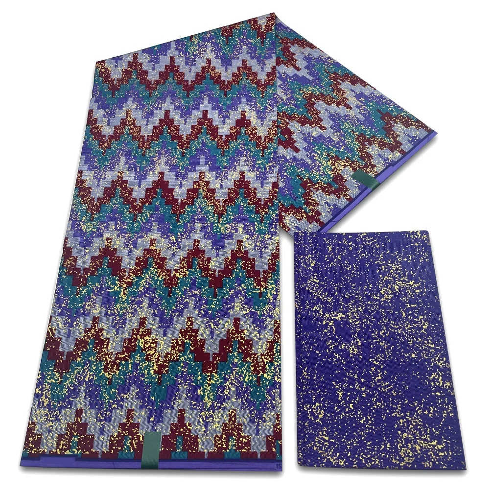 wholesale 2+4yards Kente Design wax printing 100%Con african  print fabric ankara fabrics