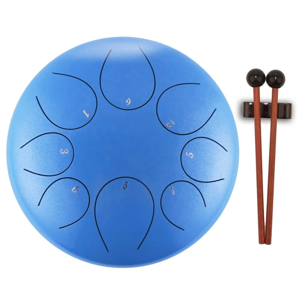 
8 Inch Steel Tongue Drum 8 Notes Black w/Travel Bag and Mallets,Tank Drum Chakra Drum,Percussion Hangpan Drum Instrument Light 