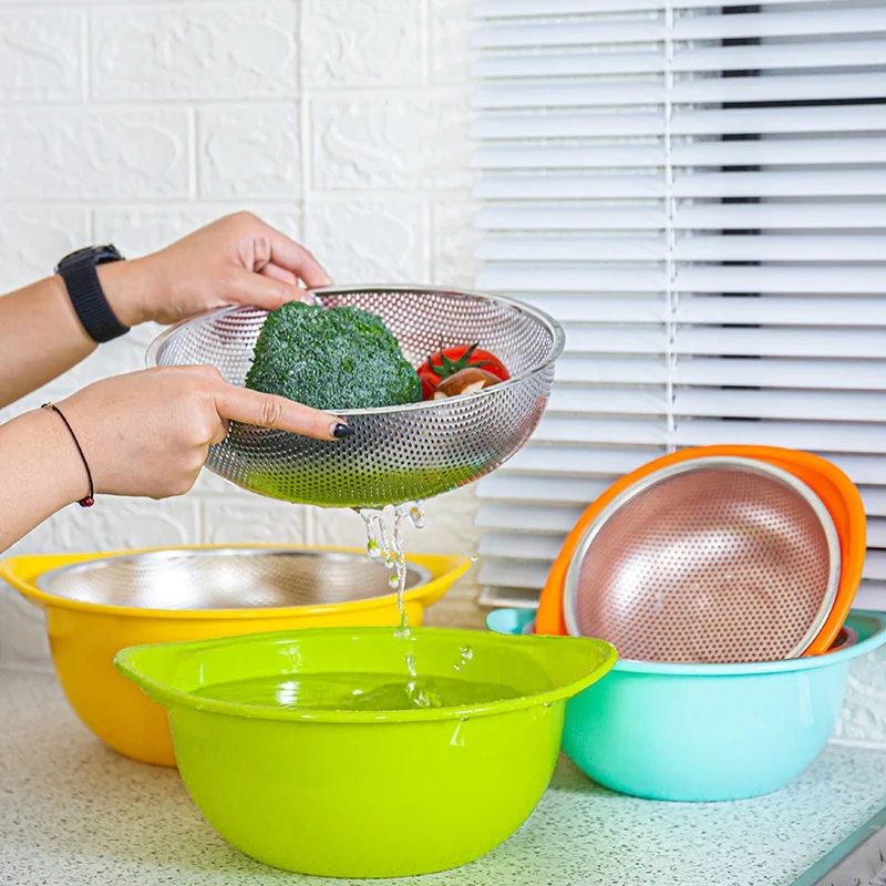 New China Wholesales stainless steel filter basket fruit basket metal stainless steel collapsible colander basket