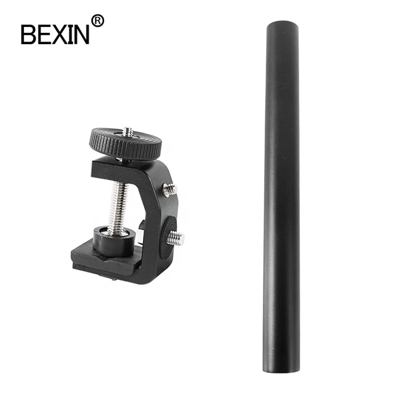 Desktop dslr slr camera mount adapter with extend stick C clamp clip holder bracket for Photo Studio photography Equipment