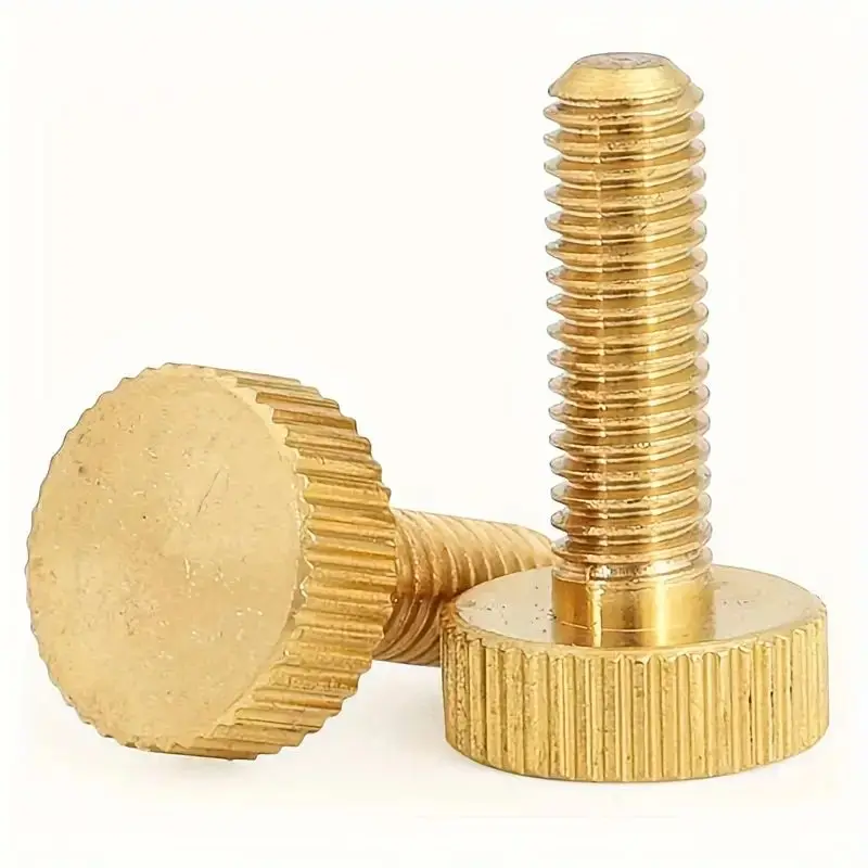 NBHC032SC brass flat head m3 m4 m6 Custom shoulder  stainless steel knurled Thumb screw