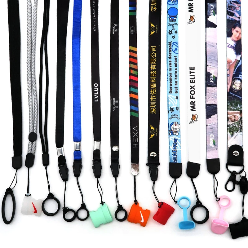 Universal Phone Lanyard Nylon Neck Strap and Wrist Strap Key Chain Holder Customize Advertising Gift Free Sample Available