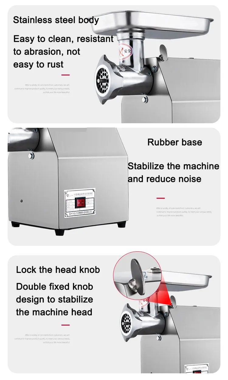 High Power Automatic Grinder Machine Electric Commercial Kitchen Meat Grinder Machine