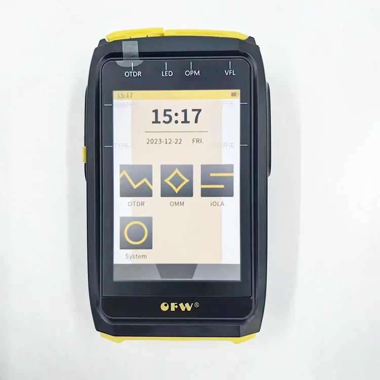 Mini OTDR Test 1550nm 20dB Optical Fiber Reflectometer Touch Screen OPM VFL OLS iola Fiber Tester FWT-100