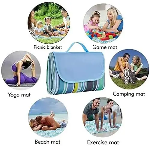 Large size 2m x 2m picnic blanket sand repellent beach blanket outdoor breathable sand free  Picnic Blanket