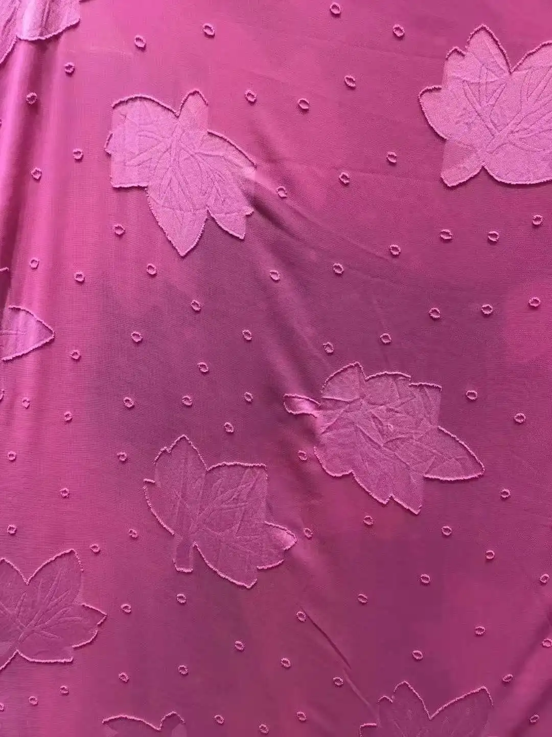 Autumn delicate chiffon jacquard maple leaf pattern light and breathable used for girls T-shirt dress