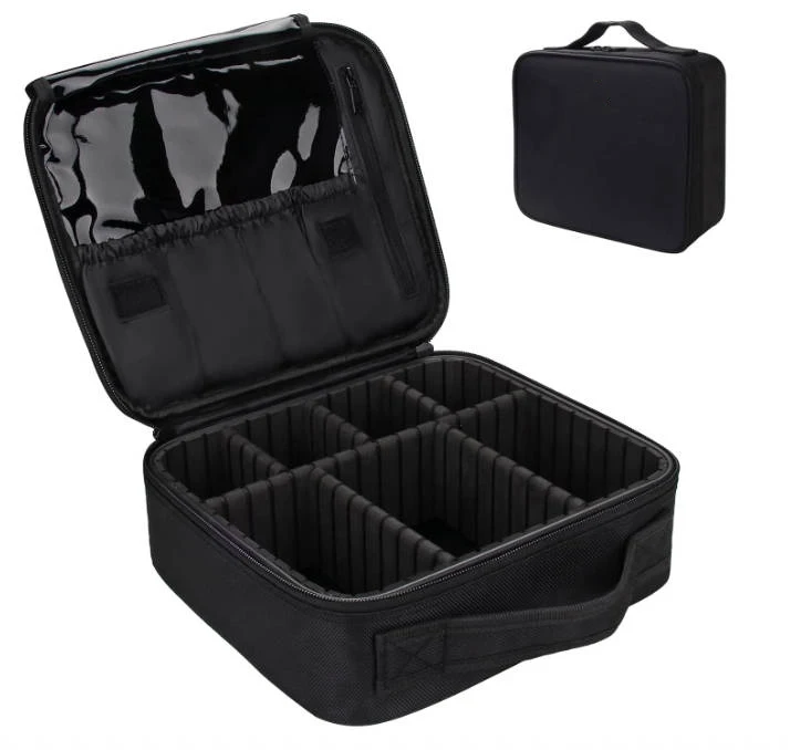 High Quality Portable Black Color Cosmetic Case Multi Function Makeup Case