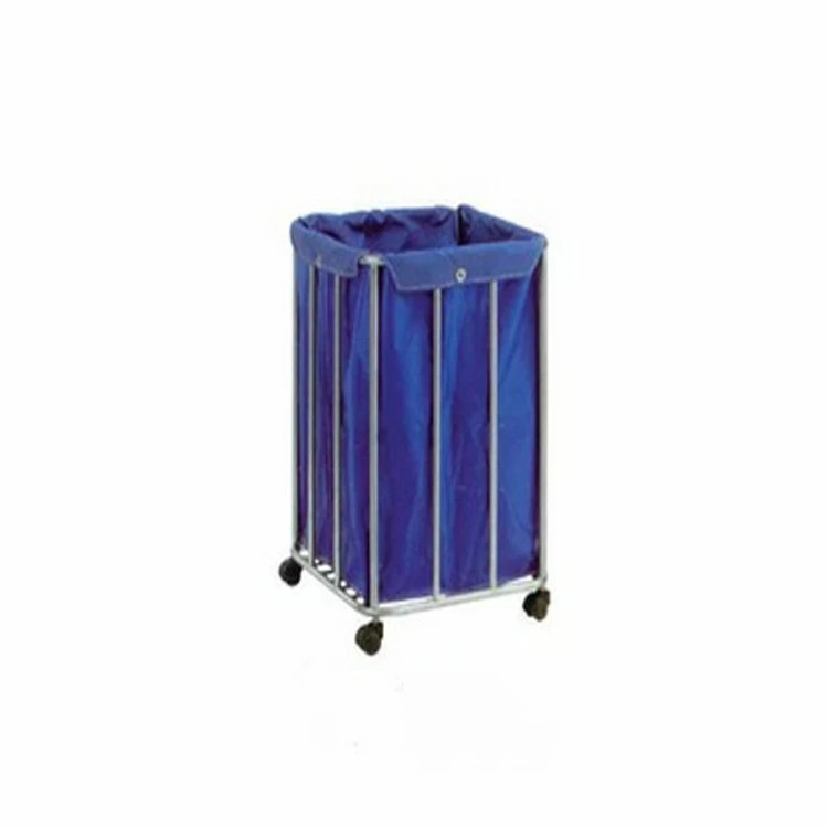 55*55*85CM Hospital equipment Stainless steel dirty clothes bag trolley for nursing care