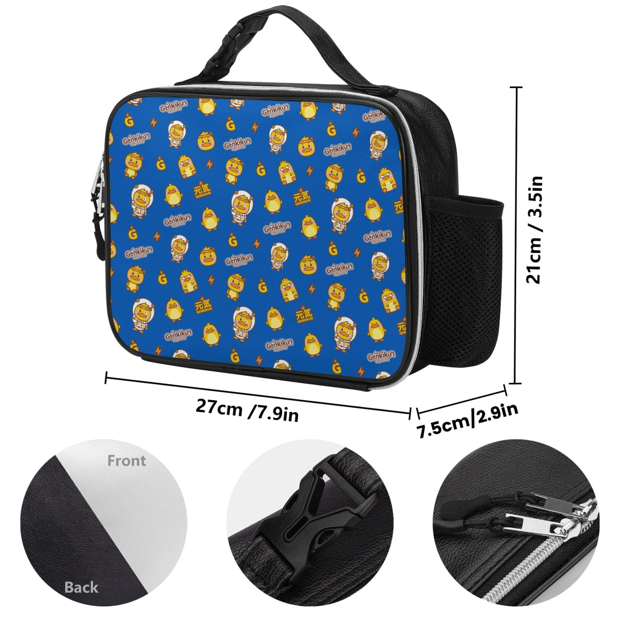 Lunch Bag With Detachable Buckled Handle Insulated Reusable Lunch Box Container Soft Cooler Cooling Tote  for Men Adult Women