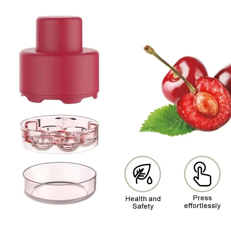 Portable 7-in-1 Multi-Function Cherry Pitter Tool Easy Use Fruit & Vegetable Stoner Seed Remover for Cherries Fashionable Design