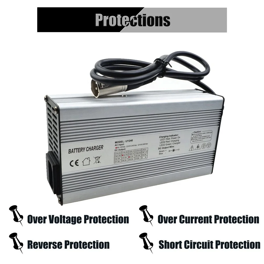 Зарядное устройство для гольф-мобиля, 48 В, 5 А, свинцово-Кислотное зарядное устройство Lifepo4 для аккумуляторов, автомобильное зарядное устройство для гольф-клуба с 3-контактным круглым разъемом для 58,4 в, 58,8 в