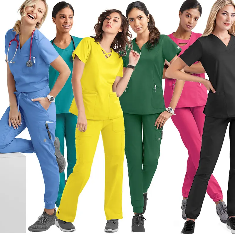 Bestex Custom Medical Hospital Nurse Uniform Tops Polyester Rayon Spandex Scrubs Uniforms Sets Uniformes De Enfermera Para