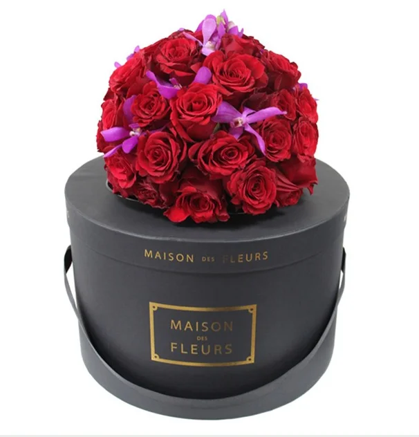 Manufacturer Cylinder Packaging Paper Box Luxury Flower Gift Round Tube For Wedding