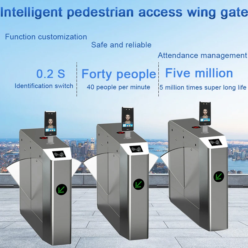 Security Access Control System Electronic Entrance Turnstile Gate Light Speed Swing Gates Turnstiles