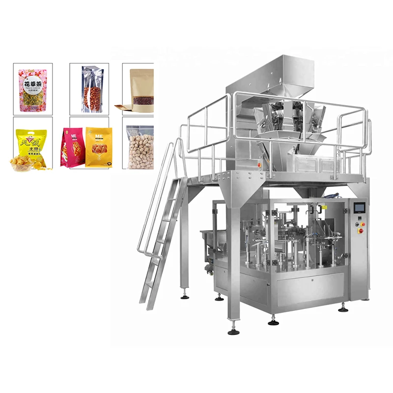 Automatic 100g 500g lentils, chickpeas, Red Kidney Beans and Rice  Rotary Packing Machine