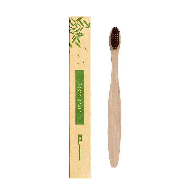 Customization Sustainbale 1Piece/Kraft Box Accept Logo Organic Custom Bpa Free Soft Bamboo Toothbrush