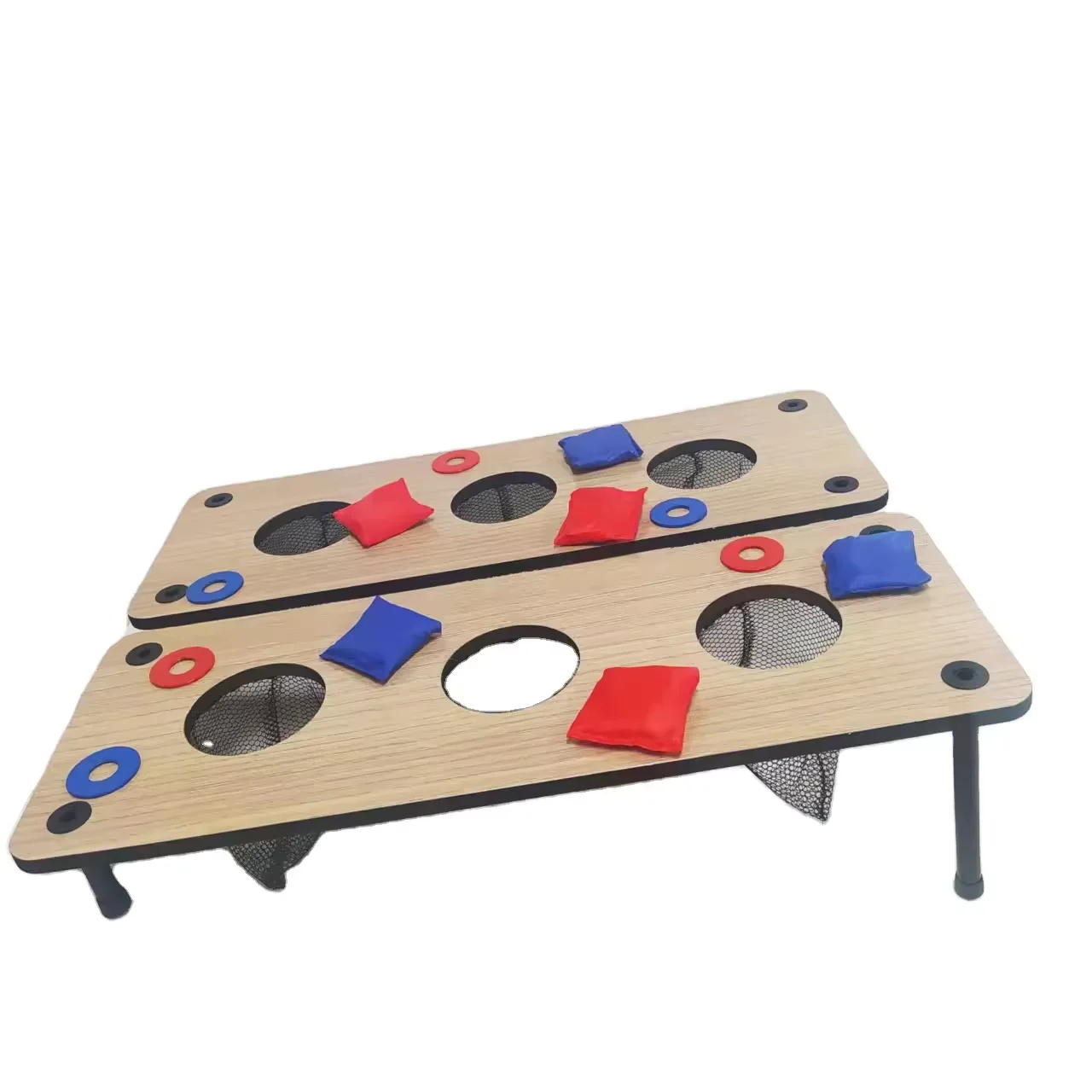 2-in-1 Outside throwing game set wooden bean toss game set for children family backyard lawn toys