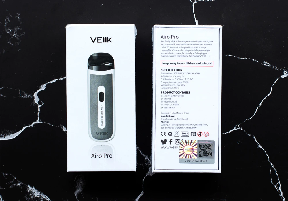 
2020 Newest electric cigarette wholesale VEIIK Airo Pro Fire key Replaced Coil Built-in Rechargeable Battery vape Pod Kit 