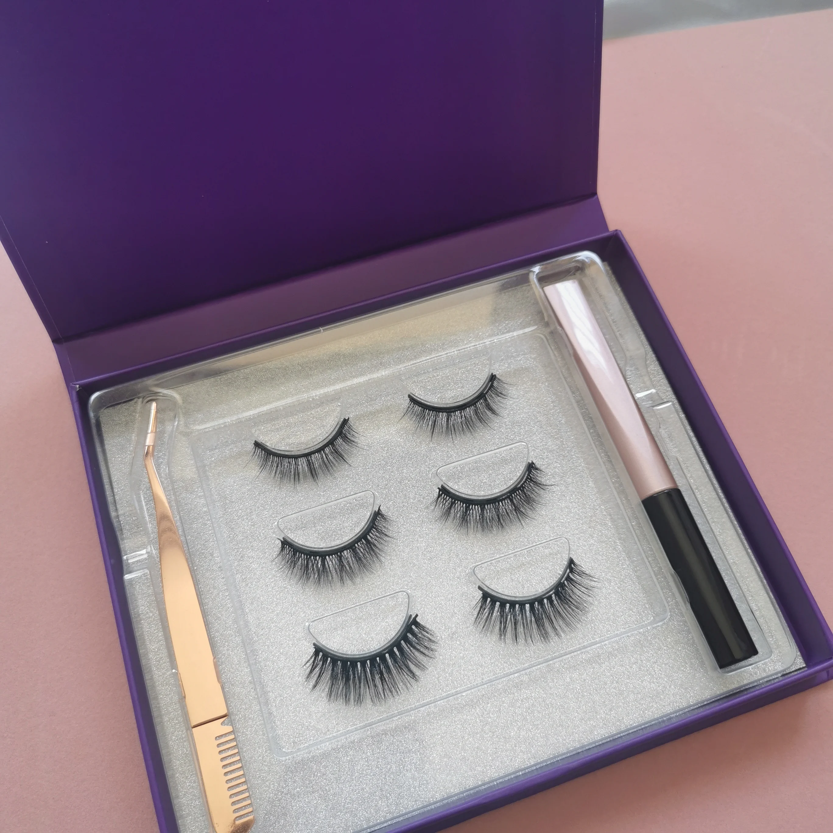 3d wholesale Lashes Magnetic 3 Pairs Private Label 10 magnets Magnetic Mink Eyelashes vendor