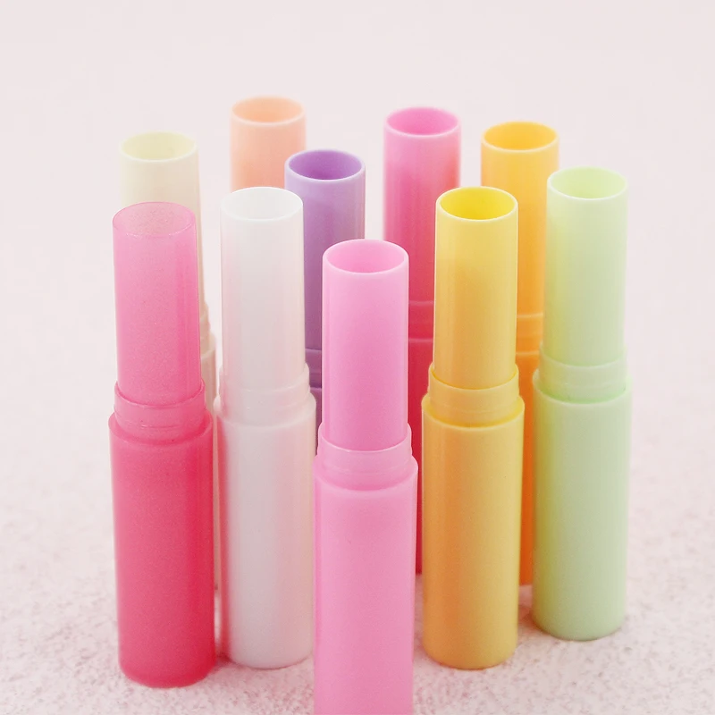 4g Empty Lip Balm Tube DIY Lipstick Color Lip Balm PP Container Vial White Pink Beige Green Cosmetic Screen Printing Plastic
