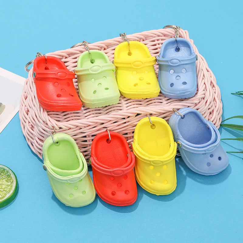 Fashion PVC 3D Mini Crocs Keyring Slippers For Promotional Gifts
