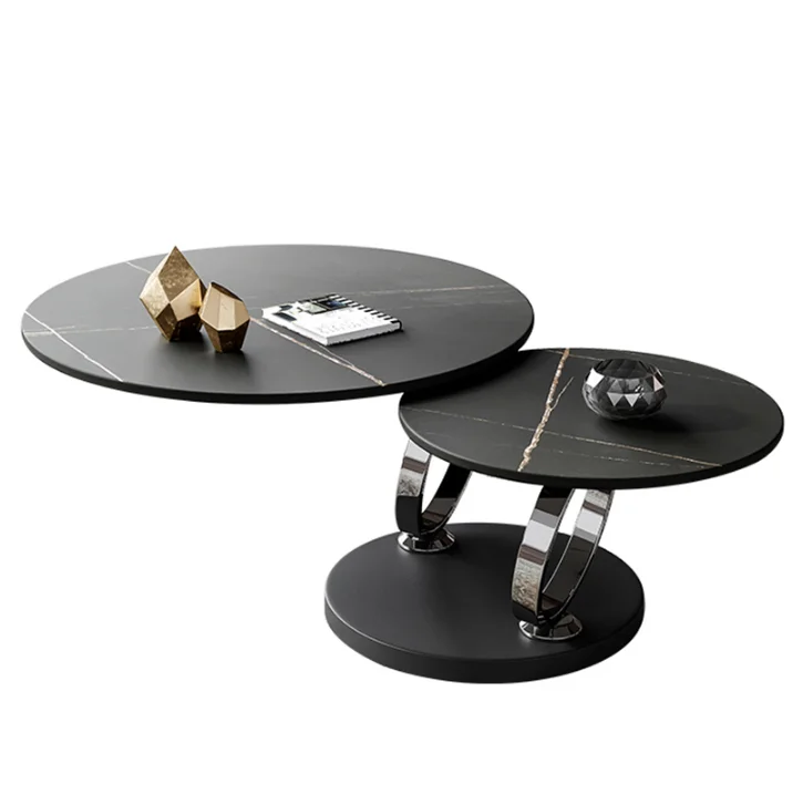 Marble top folding furniture lift top TV stand with black designers nordic bone inlay wooden metal rattan coffee table glass