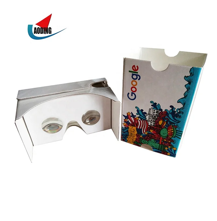 Biconvex 37mm Dia Lens 3D VR Cardboard Box Virtual Reality Headset Google Cardboard Goggles V2.0 VR Glasses