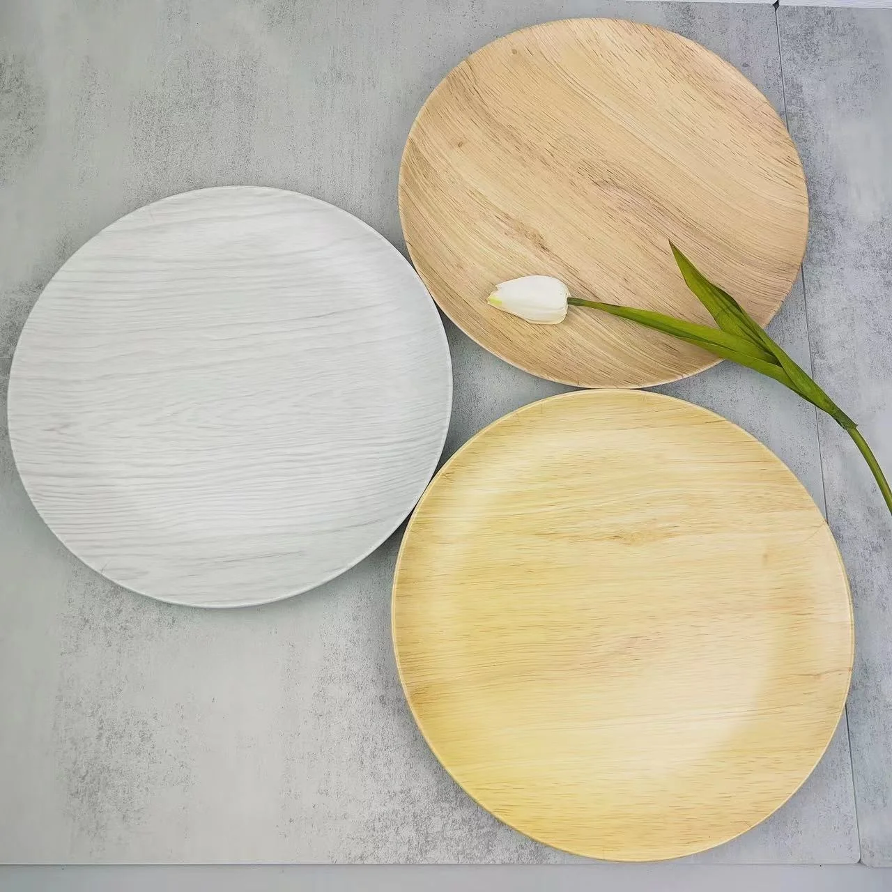 Good quality Custom  print melamine dinner plate  set  wholesale bamboo design