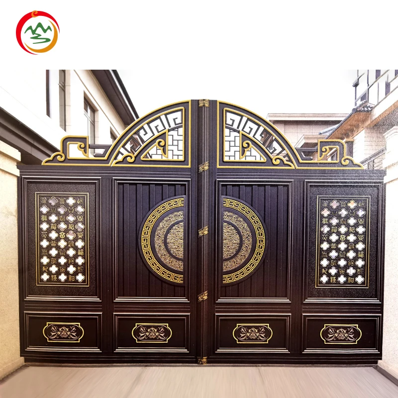 European Style Wrought Iron Gate galvanized steel doors motorized gate speed gate