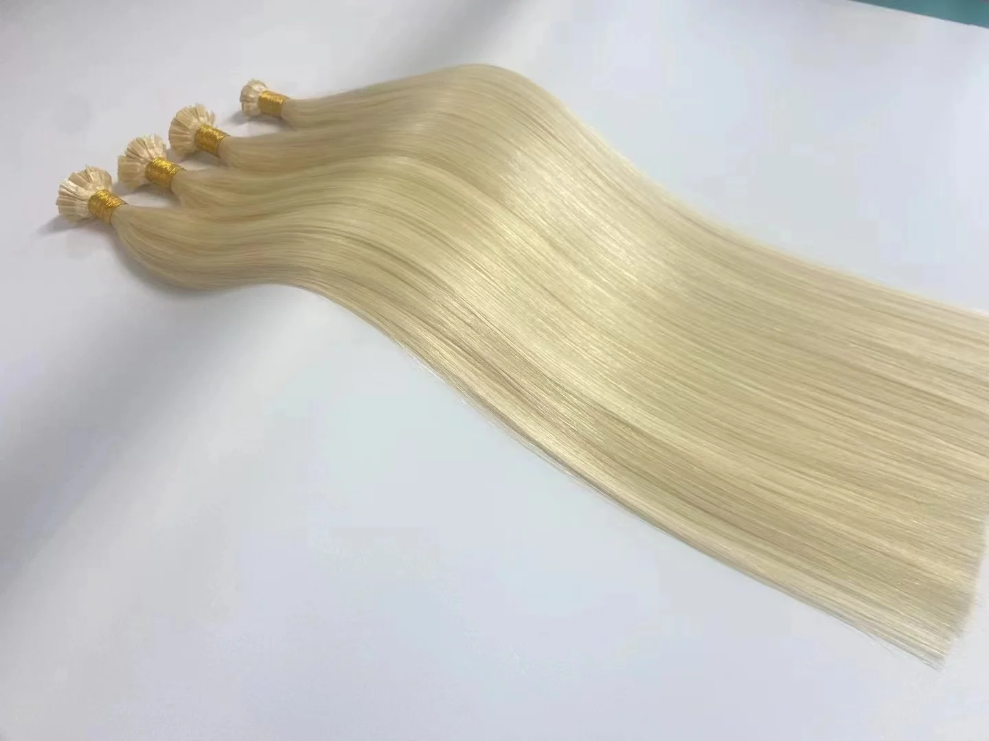 LINDALHAIR накладные человеческие волосы с плоским кончиком светлые Реми Предварительно Связанные фьюжн-волосы кератиновые