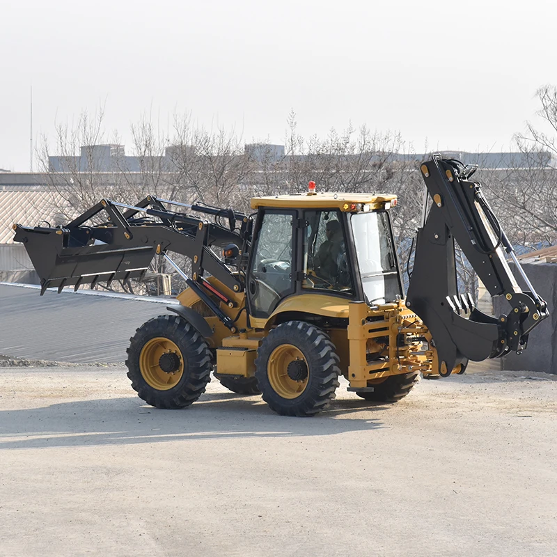 Mini 4x4 Backhoe Excavator Compact Tractor with Loader and 5 Ton Rated Load Used Wheel backhoe loader
