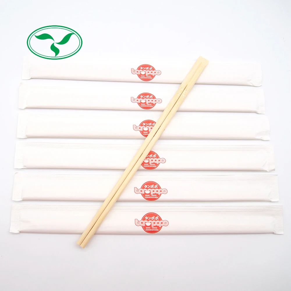 Wholesale bamboo disposable chopsticks tensoge sushi chopsticks with customized full sleeve paper
