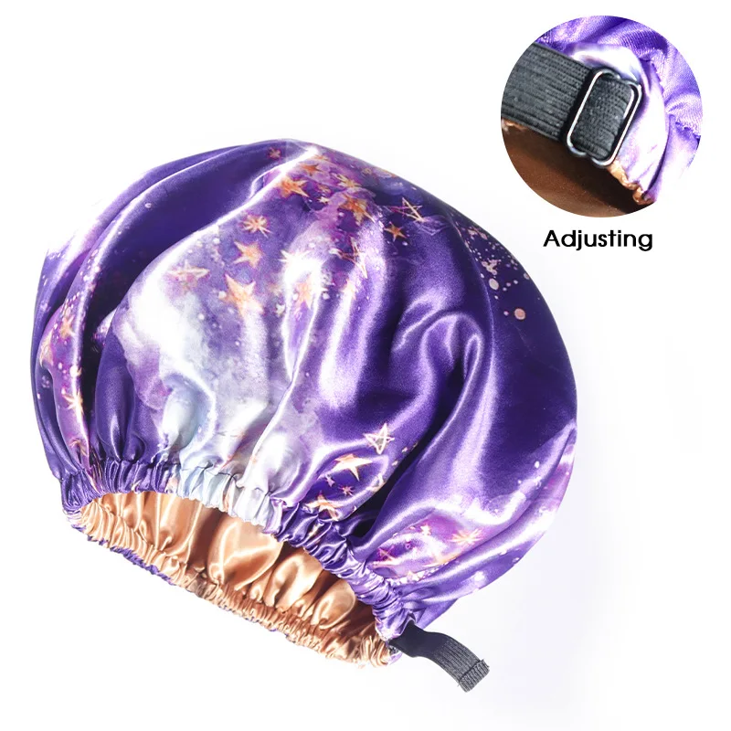 2022 New Arrival Custom Satin Headband Satin Double Layer Reversible Zodiac Sleeping Bonnets Silk Satin bonnet