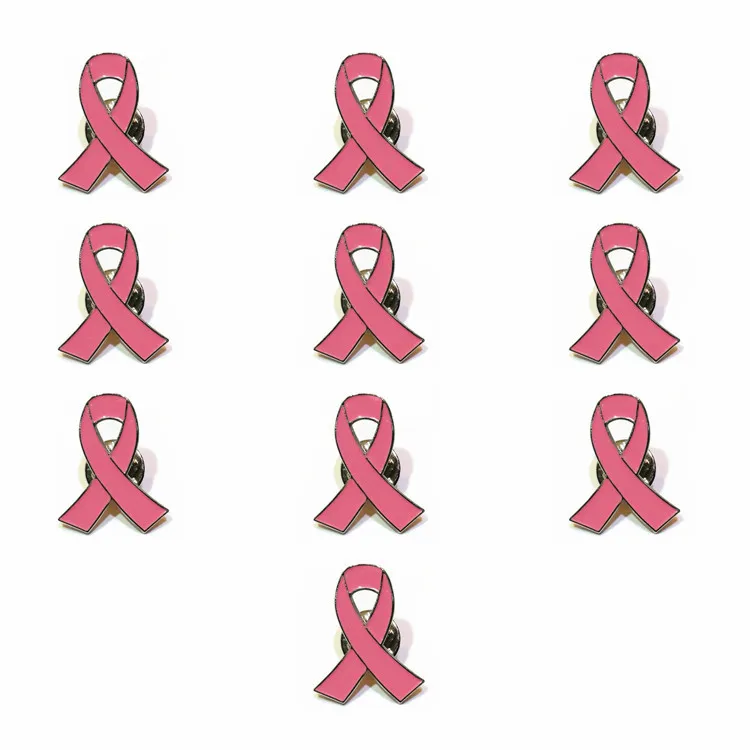 factory sale breast cancer awareness metal ribbon lapel pin